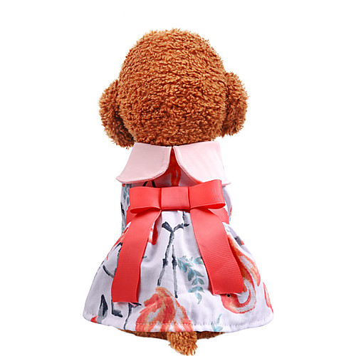 

Dog Cat Dress Bowknot Elegant Adorable Cute Dailywear Casual / Daily Dog Clothes Puppy Clothes Dog Outfits Breathable Pink Costume for Girl and Boy Dog Polyester XS S M L XL