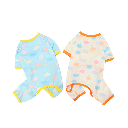 

Dog Cat Jumpsuit Pajamas Clouds Elegant Adorable Cute Dailywear Casual / Daily Dog Clothes Puppy Clothes Dog Outfits Breathable Yellow Blue Costume for Girl and Boy Dog Polyester S M L XL XXL