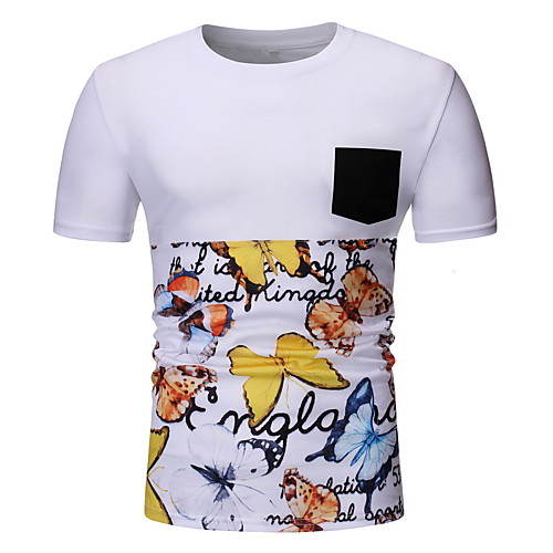 

Men's T shirt 3D Print 3D Short Sleeve Casual Tops White