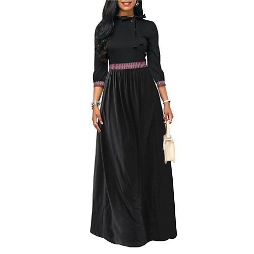 

Women's Sheath Dress Maxi long Dress Purple Wine Green Black Half Sleeve Solid Color Spring Summer Elegant Loose 2021 S M L XL XXL