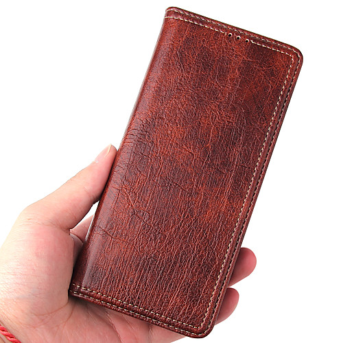 

Phone Case For Samsung Galaxy Full Body Case Leather Wallet Card S20 S20 Plus S20 ultra S10 S10 S10e Wallet Card Holder Shockproof Wood Grain Solid Color PU Leather TPU