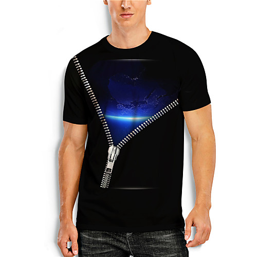 

Men's T shirt 3D Print Cartoon 3D 3D Print Short Sleeve Daily Tops Casual Fashion Round Neck Black / Summer