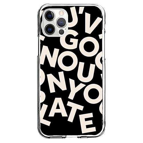 

Black & White Letter Phone Case For Apple iPhone 12 iPhone 11 iPhone 12 Pro Max Unique Design Protective Case Shockproof Pattern Back Cover TPU