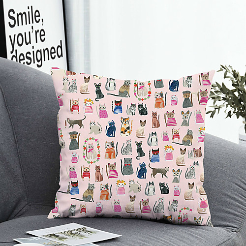 

1 pcs Polyester Pillow Cover Pillow Cover & Insert, Animal Simple Classic Square Zipper Polyester Traditional Classic
