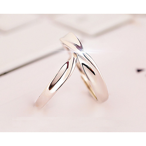 

Couple Rings Geometrical Silver S925 Sterling Silver Love Precious Elegant Fashion 1 Pair Adjustable / Couple's / Adjustable Ring