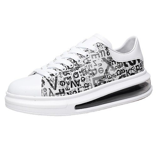 

Men's Sneakers Skate Shoes Casual Daily Walking Shoes PU Breathable Non-slipping Wear Proof Black Gold Screen Color Screen Color Color Block Fall Spring