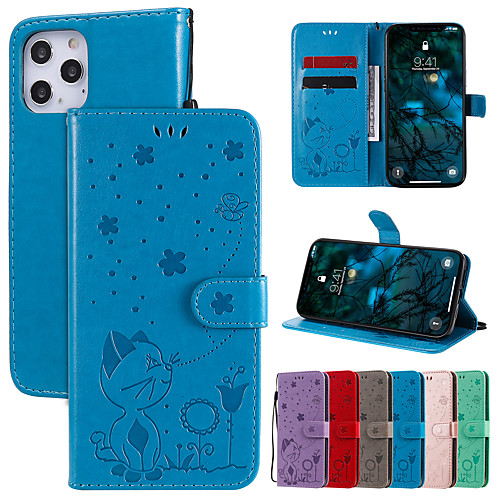 

Phone Case For Apple Full Body Case Leather Flip iPhone 12 Pro Max 11 SE 2020 X XR XS Max 8 7 6 Shockproof Flip Pattern Cartoon Flower / Floral PU Leather TPU