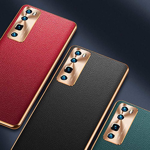 

Phone Case For Huawei Back Cover Leather Nova 8 Pro Nova 8 HUAWEI P40 HUAWEI P40 Pro HUAWEI P40 Pro Mate 40 Mate 40 Pro Mate 40 Pro nova 8 SE nova 7 SE Shockproof Solid Color Genuine Leather