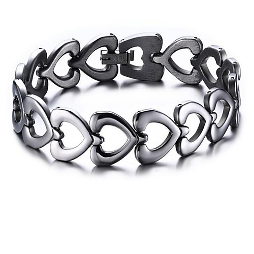

Chain Bracelet Classic Heart Stylish Titanium Steel Bracelet Jewelry Silver For Party Evening Gift Date Festival