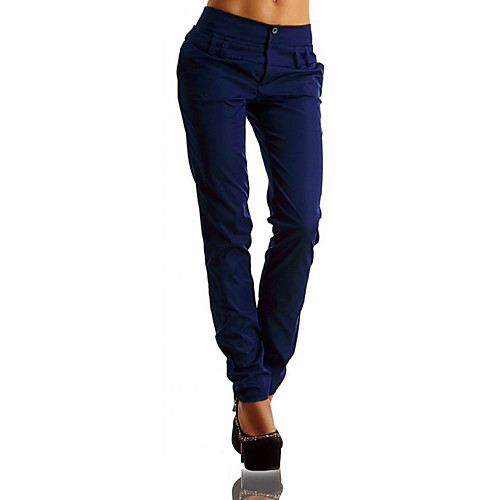 

Women's Stylish Pants Pants Solid Colored Full Length Black Blue Khaki