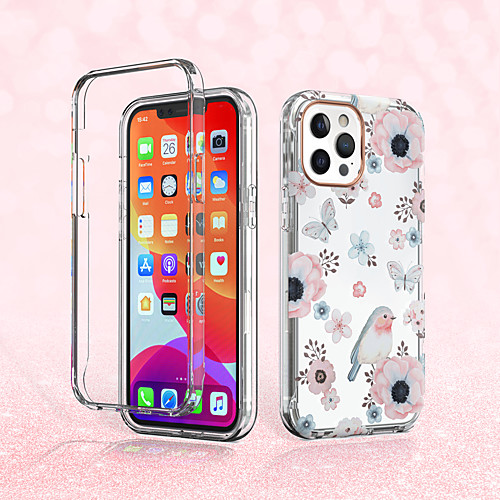 

Phone Case For Apple Full Body Case iPhone 12 Pro Max 11 SE 2020 X XR XS Max 8 7 Shockproof Pattern Flower / Floral TPU