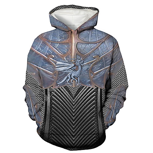 

Men's Pullover Hoodie Sweatshirt Cartoon 3D Print Hooded Daily Holiday 3D Print 3D Print Hoodies Sweatshirts Long Sleeve Blue
