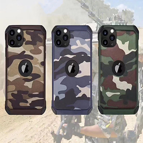 

Phone Case For Apple Back Cover iPhone 12 Pro Max 11 SE 2020 X XR XS Max 8 7 Shockproof Camouflage TPU PC