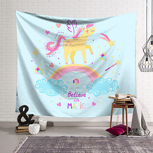 

Wall Tapestry Art Decor Blanket Curtain Hanging Home Bedroom Living Room Decoration Polyester Cute Unicorn