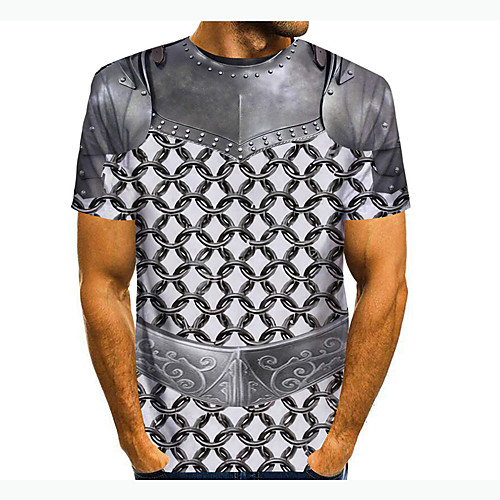

Men's T shirt 3D Print Cartoon 3D 3D Print Short Sleeve Daily Tops Casual Fashion Gray