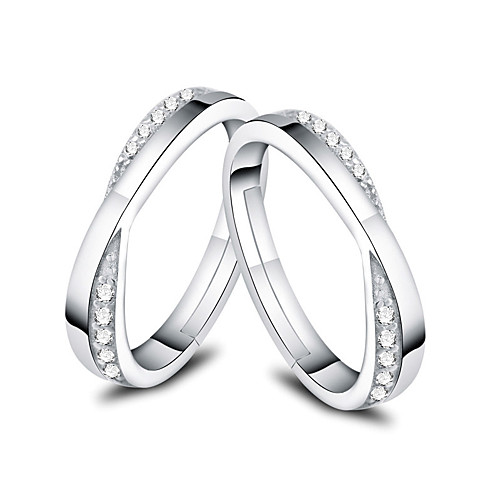 

Couple Rings Synthetic Diamond Solitaire Silver S925 Sterling Silver Love Precious Elegant Fashion 1 Pair Adjustable / Couple's / Adjustable Ring