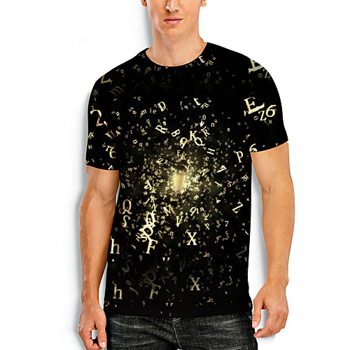 

Men's Unisex Tee T shirt 3D Print Graphic Prints Letter 3D Print Short Sleeve Daily Tops Casual Fashion Round Neck Black / Summer