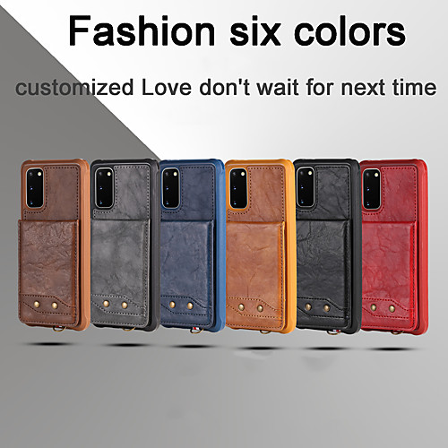

Phone Case For Samsung Galaxy Back Cover Leather S20 S20 Plus S20 ultra S9 S9 Plus S10 S10 Galaxy S10 E Galaxy S10 5G Note 10 Shockproof Leather Solid Color PU Leather TPU
