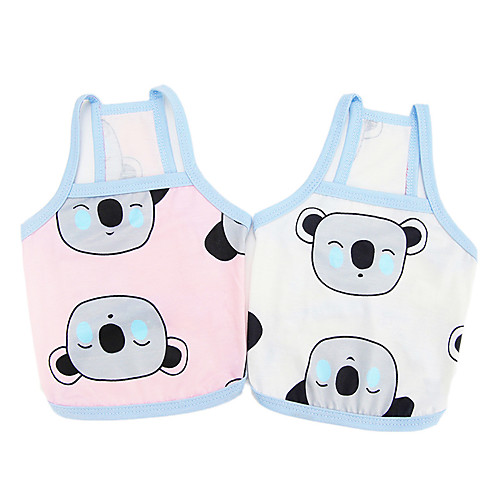 

Dog Cat Shirt / T-Shirt Vest Koala Animal Basic Adorable Cute Dailywear Casual / Daily Dog Clothes Puppy Clothes Dog Outfits Breathable White Pink Costume for Girl and Boy Dog Polyster S M L XL XXL