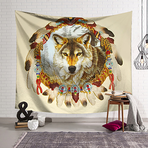 

Wall Tapestry Art Decor Blanket Curtain Hanging Home Bedroom Living Room Decoration Polyester Snow Wolf