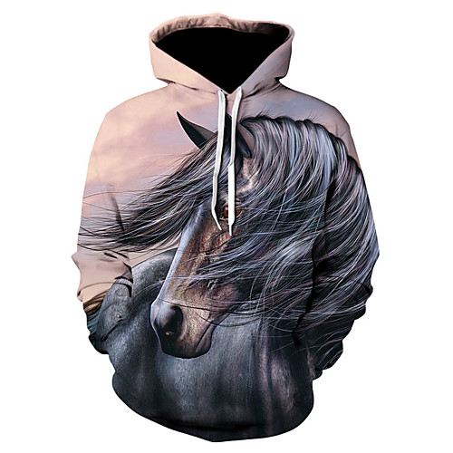 

Men's Pullover Hoodie Sweatshirt 3D Print Hooded 3D Print 3D Print Hoodies Sweatshirts Long Sleeve Loose Fuchsia Gray Light Grey