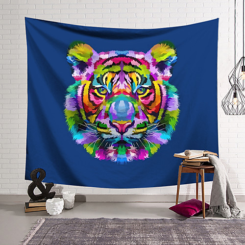 

Wall Tapestry Art Decor Blanket Curtain Hanging Home Bedroom Living Room Decoration Polyester Tiger Head Color