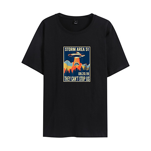

Men's Unisex T shirt Hot Stamping Graphic Plus Size Print Short Sleeve Daily Tops 100% Cotton Basic Casual White Black Yellow