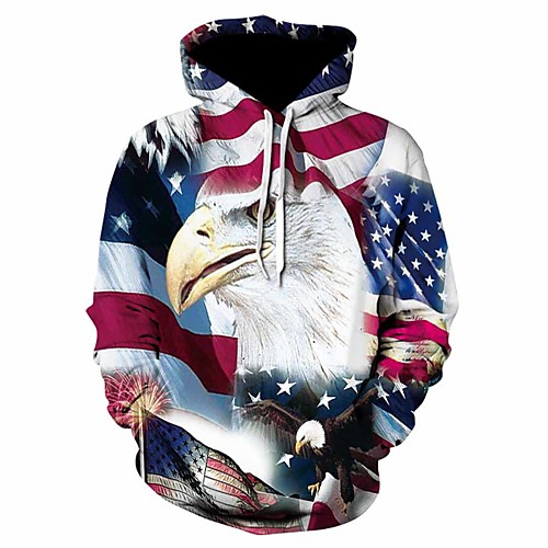 

Men's Plus Size Pullover Hoodie Sweatshirt 3D Print Hooded 3D Print 3D Print Hoodies Sweatshirts Long Sleeve Loose Blue White