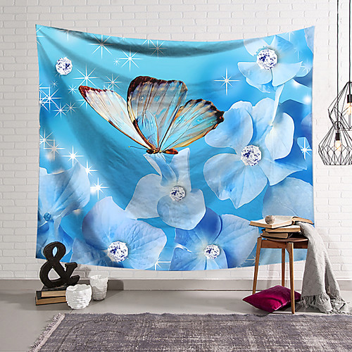 

Wall Tapestry Art Decor Blanket Curtain Hanging Home Bedroom Living Room Decoration Polyester Crystal Butterfly