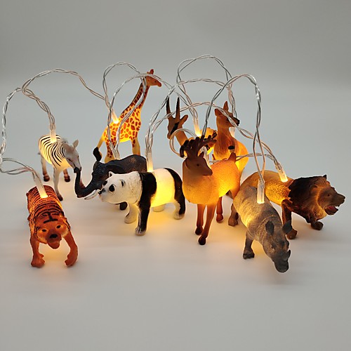 

1.5m Wild Animal String Lights Sheep for Kids Bedroom 10 LEDs 1pc Warm White Christmas New Year's Party Decorative Holiday AA Batteries Powered