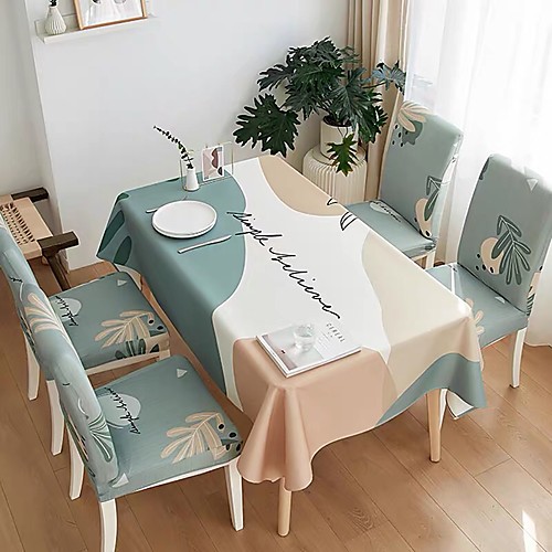 

Tablecloth Thick Waterproof Square Tablecloth Polyester Fiber Abstract Pattern for Dining Table Kitchen Fridge Tablecloth