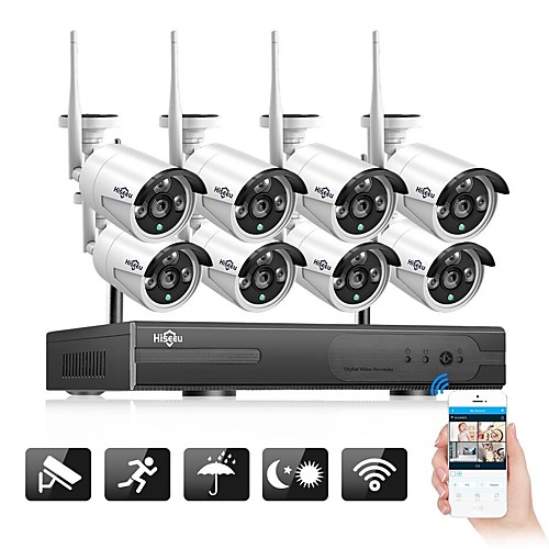 

Hiseeu 3MP Wireless CCTV System HDD 3MP 8CH Powerful NVR IP IR-CUT CCTV Camera IP Security System Surveillance Kits Day and Night Remote Viewing