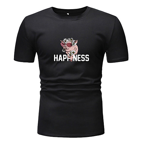 

Men's Unisex T shirt Other Prints Graphic Plus Size Short Sleeve Casual Tops Basic White Black