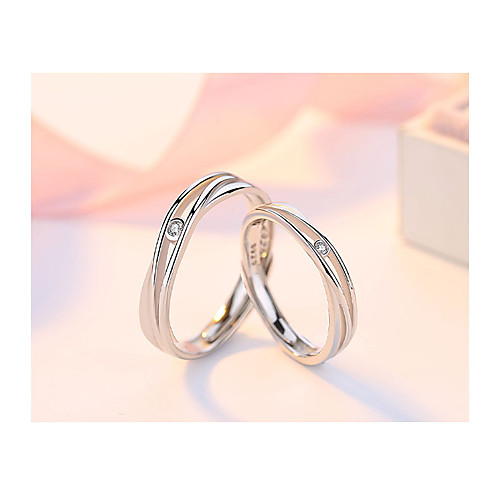 

Couple Rings Synthetic Diamond Solitaire Silver S925 Sterling Silver Love Precious Elegant Fashion 1 Pair Adjustable / Couple's / Adjustable Ring