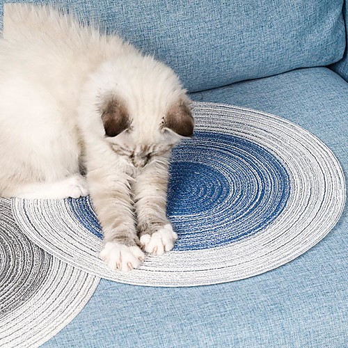 

Cat Scratcher Mat Cat Scratching Carpet Pad Color Block Donuts Relieves Stress Washable For Indoor Use Cotton for Large Medium Small Dogs and Cats