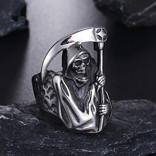 

Band Ring Silver Alloy Skull Vintage 1pc 8 9 10 11 12 / Men's