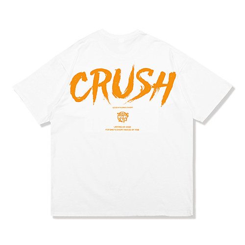 

Men's Unisex T shirt Hot Stamping Letter Plus Size Print Short Sleeve Daily Tops 100% Cotton Basic Casual White Black Orange