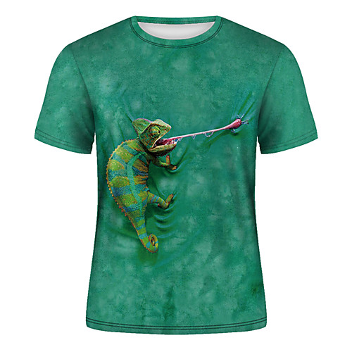 

Men's T shirt Shirt 3D Print 3D Rivet Mesh Short Sleeve Casual Tops Green / Navy / Summer