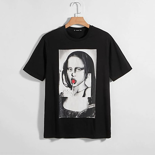 

Men's Unisex T shirt Shirt Hot Stamping Portrait Plus Size Print Short Sleeve Casual Tops 100% Cotton Casual Fashion Round Neck Black / Summer