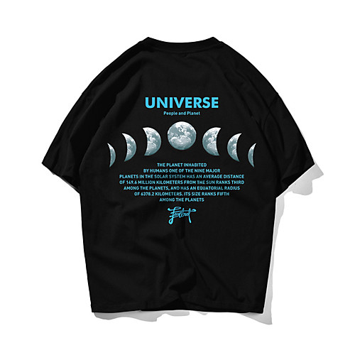 

Men's Unisex T shirt Shirt Hot Stamping Letter Plus Size Print Short Sleeve Daily Tops 100% Cotton Basic Casual Round Neck White Black / Summer
