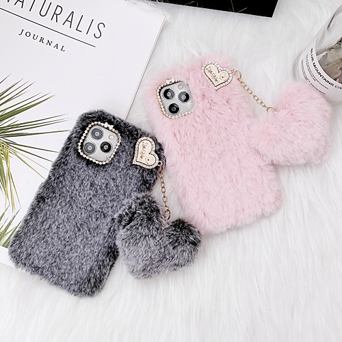 

Phone Case For Apple Back Cover iPhone 12 Pro Max 11 SE 2020 X XR XS Max 8 7 6 Shockproof Heart Solid Color Plush TPU Plush