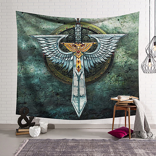 

Wall Tapestry Art Decor Blanket Curtain Hanging Home Bedroom Living Room Decoration Polyester Sword Wings