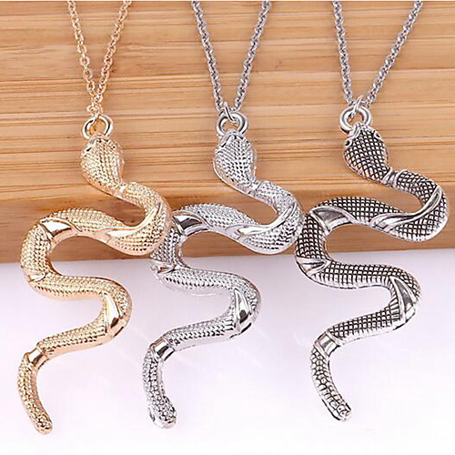 

Women's Long Necklace Snake Alloy Silver Gold White 56 cm Necklace Jewelry For Halloween Street Masquerade