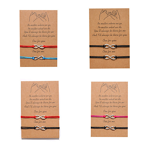 

2pcs pinky promise distance bracelets, friendship matching bracelets gift for best friends couple family women mens, heart knot
