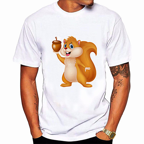 

Men's Unisex T shirt Hot Stamping Animal Plus Size Print Short Sleeve Daily Tops 100% Cotton Basic Casual White