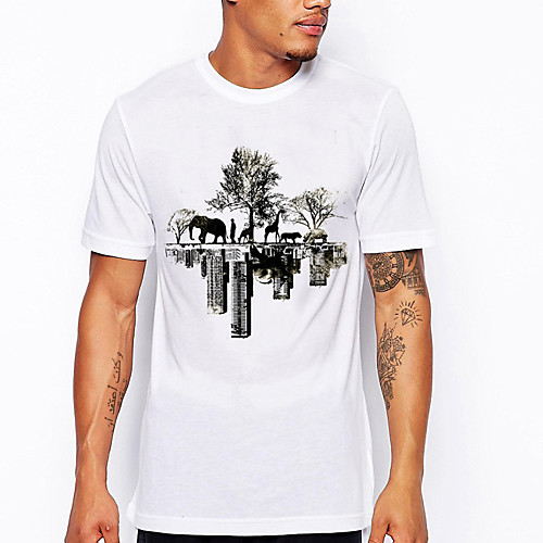 

Men's Unisex T shirt Shirt Hot Stamping Plants Plus Size Print Short Sleeve Daily Tops 100% Cotton Basic Casual Round Neck White / Summer