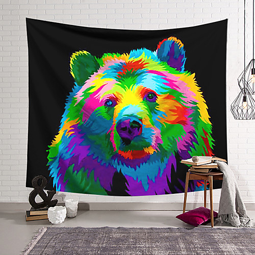 

Wall Tapestry Art Decor Blanket Curtain Hanging Home Bedroom Living Room Decoration Polyester Color Brown Bear