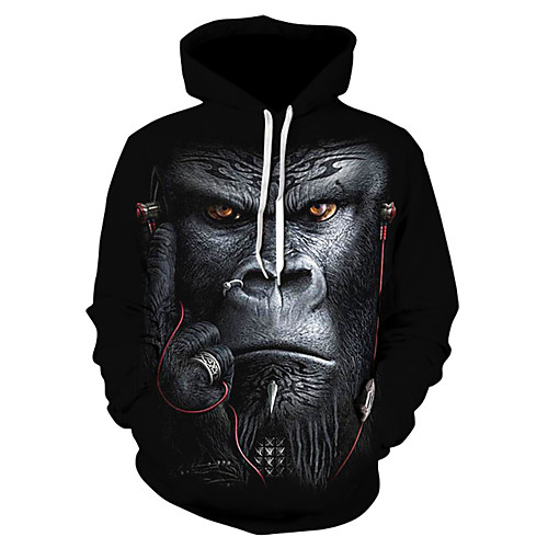 

Men's Pullover Hoodie Sweatshirt 3D Print Hooded 3D Print 3D Print Hoodies Sweatshirts Long Sleeve Loose Black Coffee