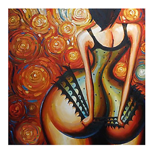 

Oil Painting Hand Painted Square Abstract Modern Stretched Canvas