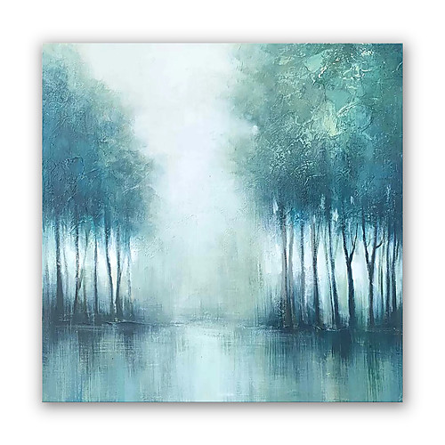 

Oil Painting Hand Painted Square Abstract Landscape Modern Stretched Canvas